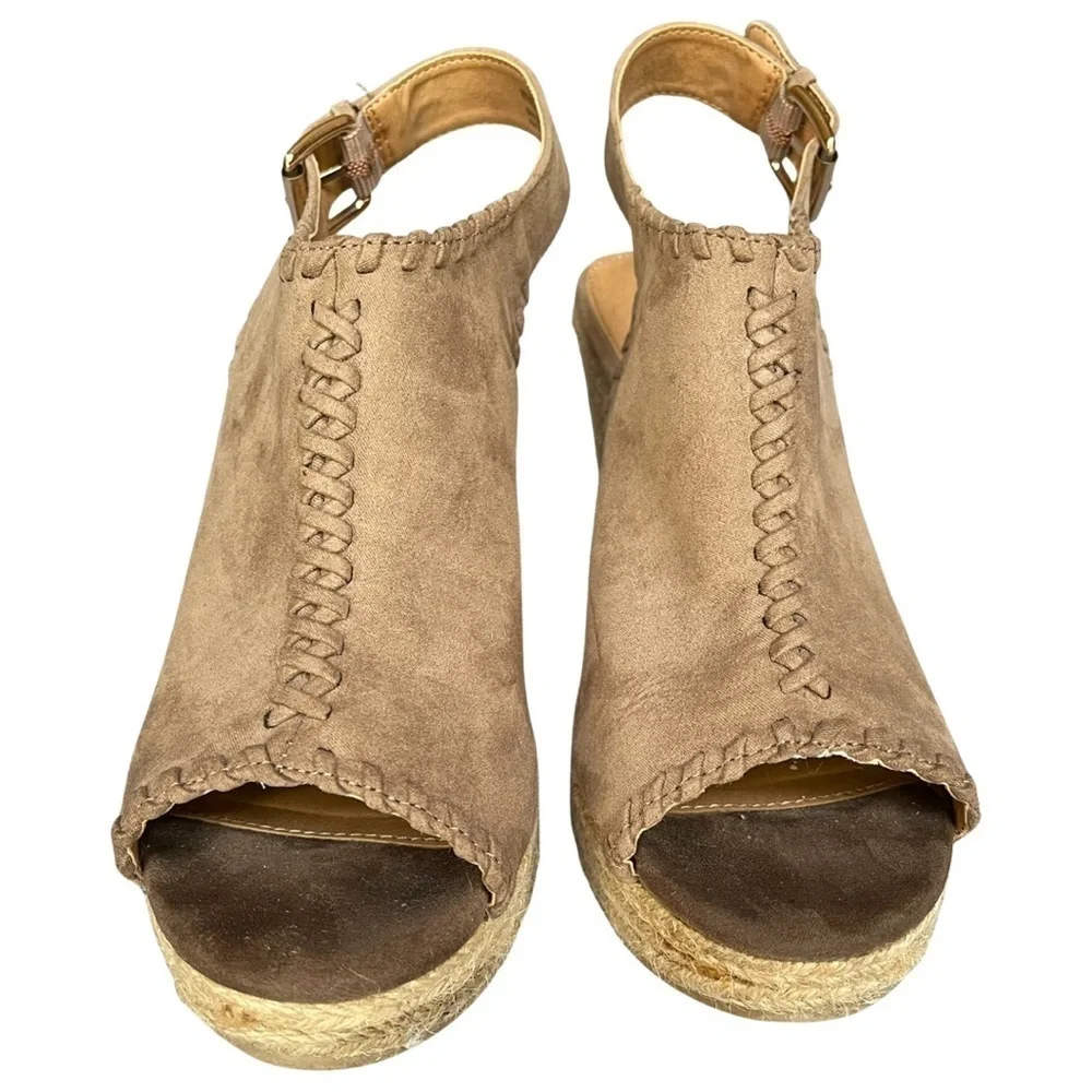 REPORT Espadrille Peep Toe Wedges size 7.5